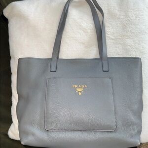 VINTAGE PRADA PEBBLED LEATHER TOTE PURSE